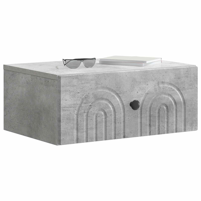 Dulap de noapte suspendat 2 buc. Gri Beton 49 x 34,5 x 20 cm