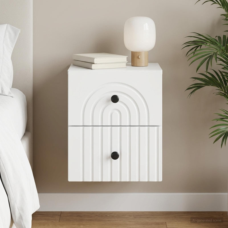 Dulap de noapte suspendat Alb 33 x 34,5 x 40 cm Lemn prelucrat