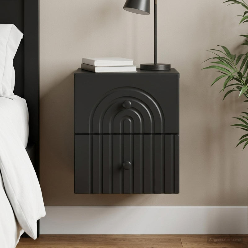 Dulap de noapte suspendat cu sertar Negru 33 x 34,5 x 40 cm