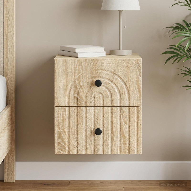 Dulap de noapte suspendat Stejar Sonoma 33 x 34,5 x 40 cm