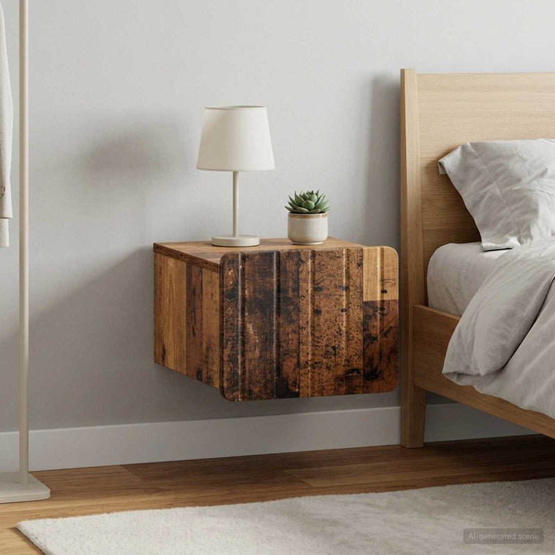 Dulap de noapte suspendat 2 buc. Lemn vechi 33 x 34,5 x 24 cm