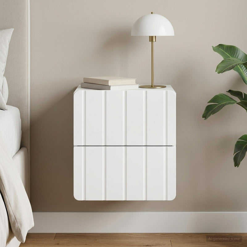 Dulap de noapte suspendat Alb 33 x 34,5 x 43 cm Lemn prelucrat