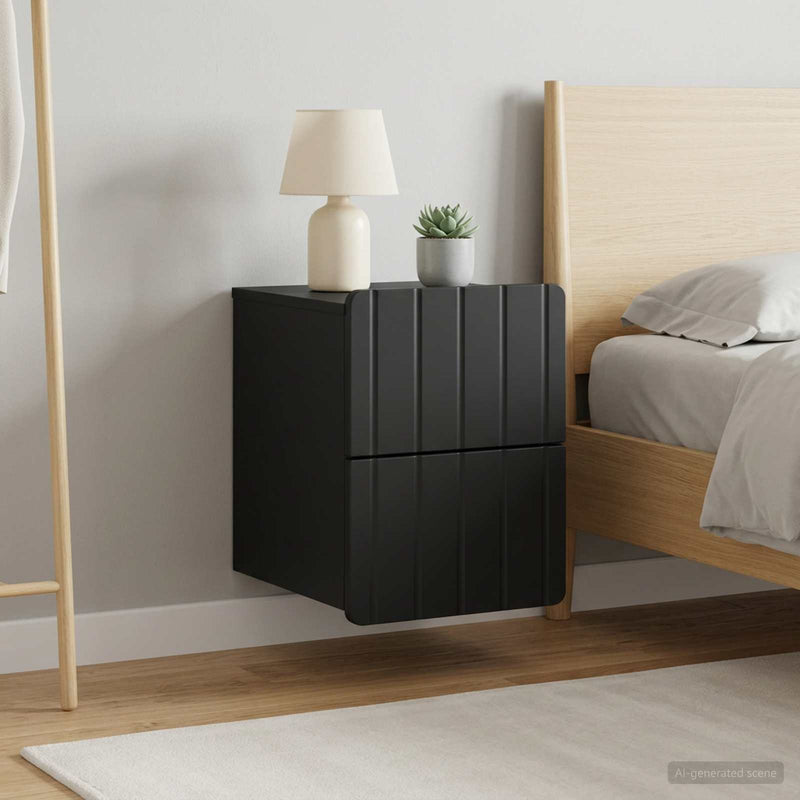Dulap de noapte suspendat 2 buc. Negru 33 x 34,5 x 43 cm