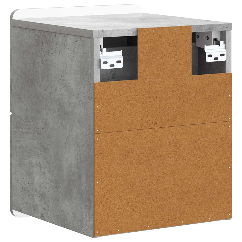 Dulap de noapte suspendat Gri Beton 33 x 34,5 x 43 cm