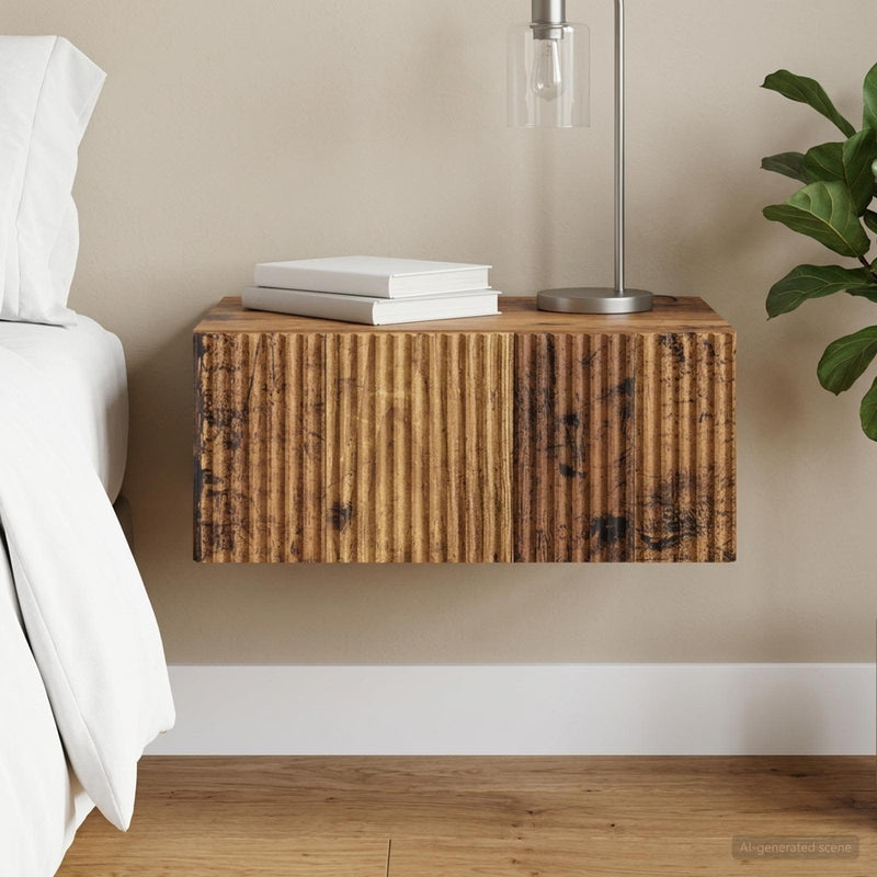 Dulap de noapte suspendat Lemn vechi 49 x 34,5 x 20 cm