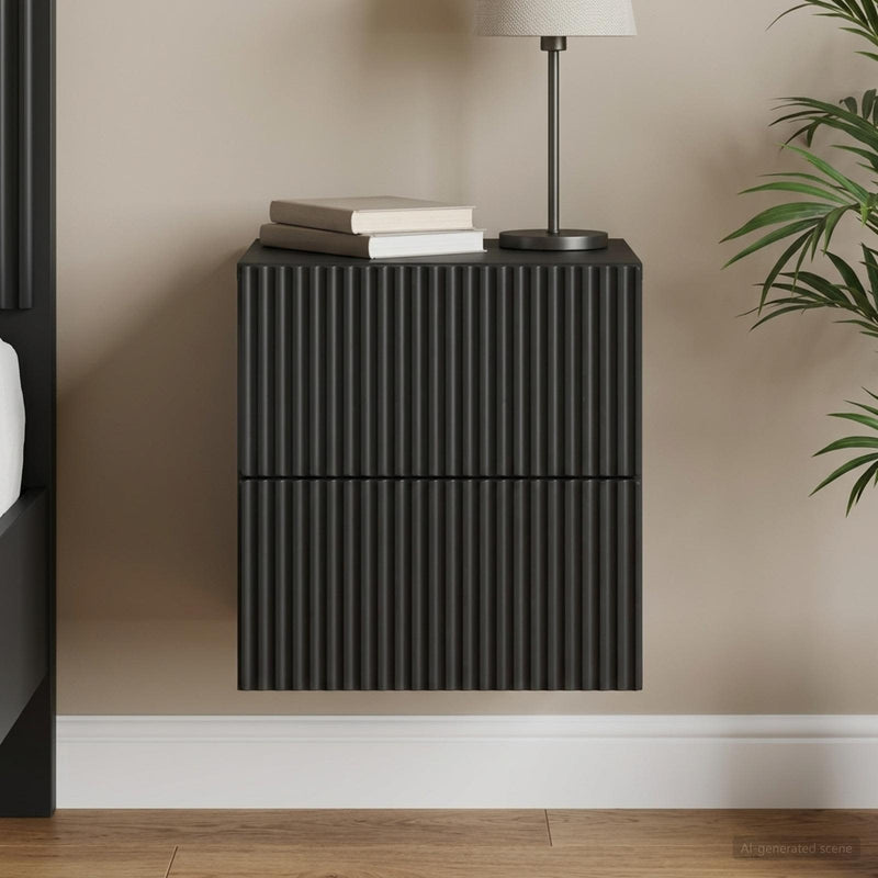 Dulap de noapte suspendat Negru 33 x 34,5 x 40 cm