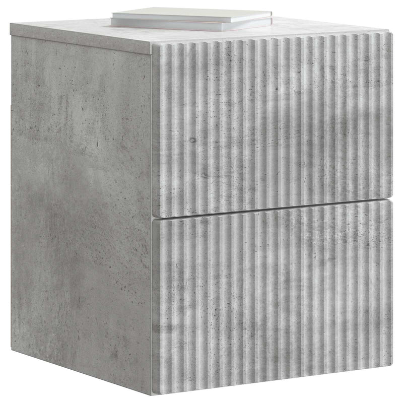 Dulap de noapte suspendat 2 buc. Gri Beton 33 x 34,5 x 40 cm