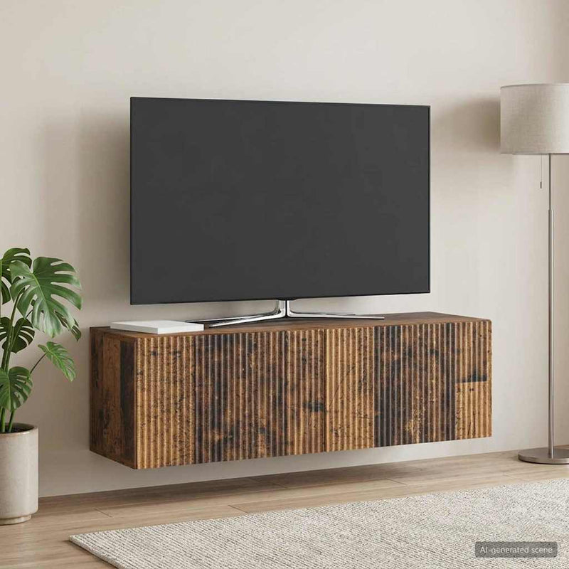 Oglindă TV montată pe perete 98 x 31 x 30 cm Lemn vechi