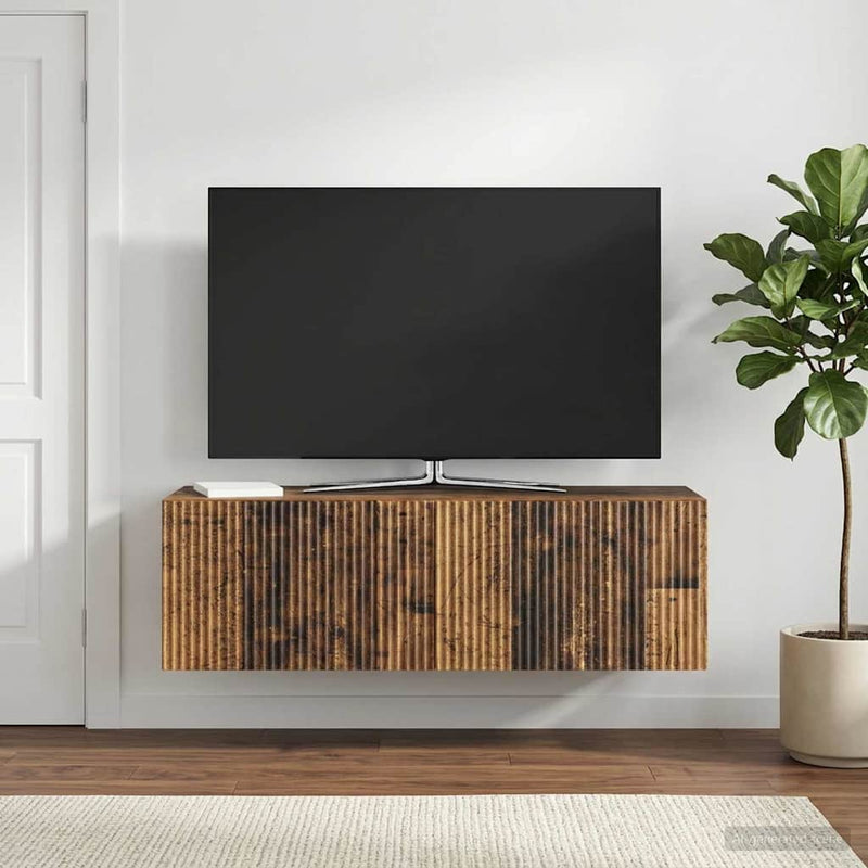 Oglindă TV montată pe perete 98 x 31 x 30 cm Lemn vechi