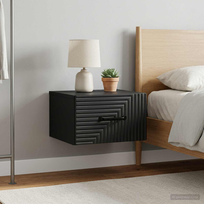 Dulap de noapte suspendat 2 buc. Negru 34,5 x 33 x 20 cm