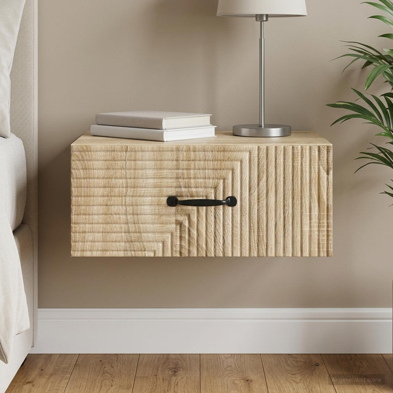 Dulap de noapte suspendat Stejar Sonoma 49 x 34,5 x 20 cm