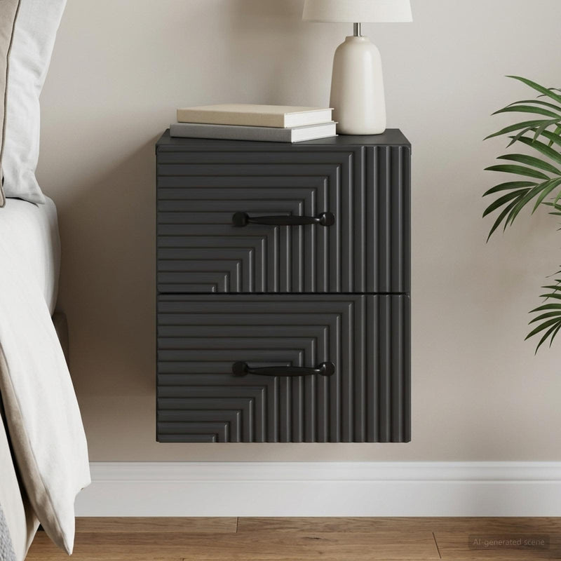 Dulap de noapte suspendat cu sertar Negru 34,5 x 33 x 40 cm