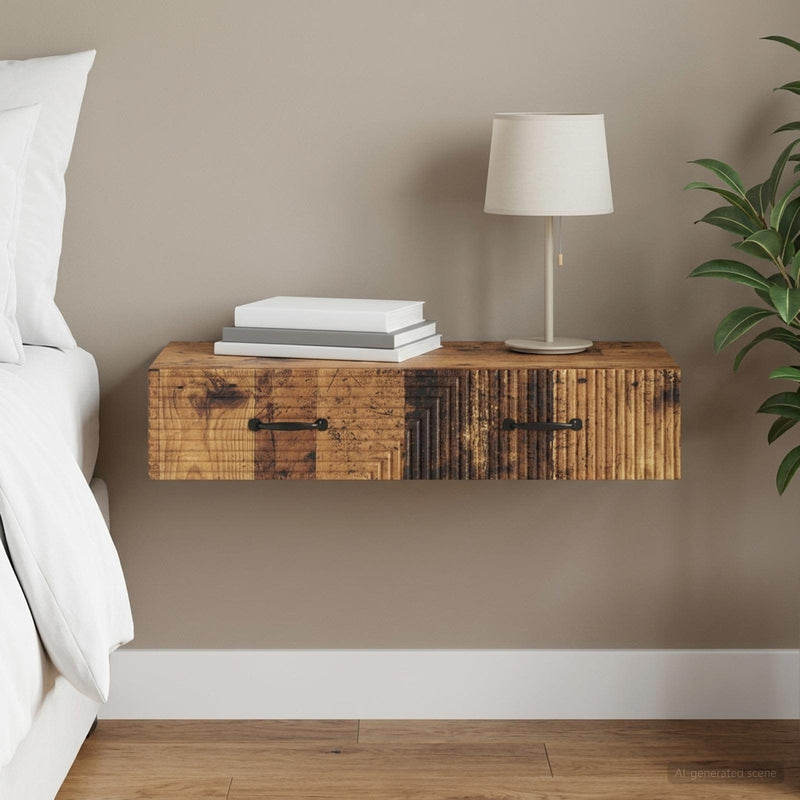 Masă laterală montată pe perete 87,5 x 34,5 x 17 cm Lemn vechi