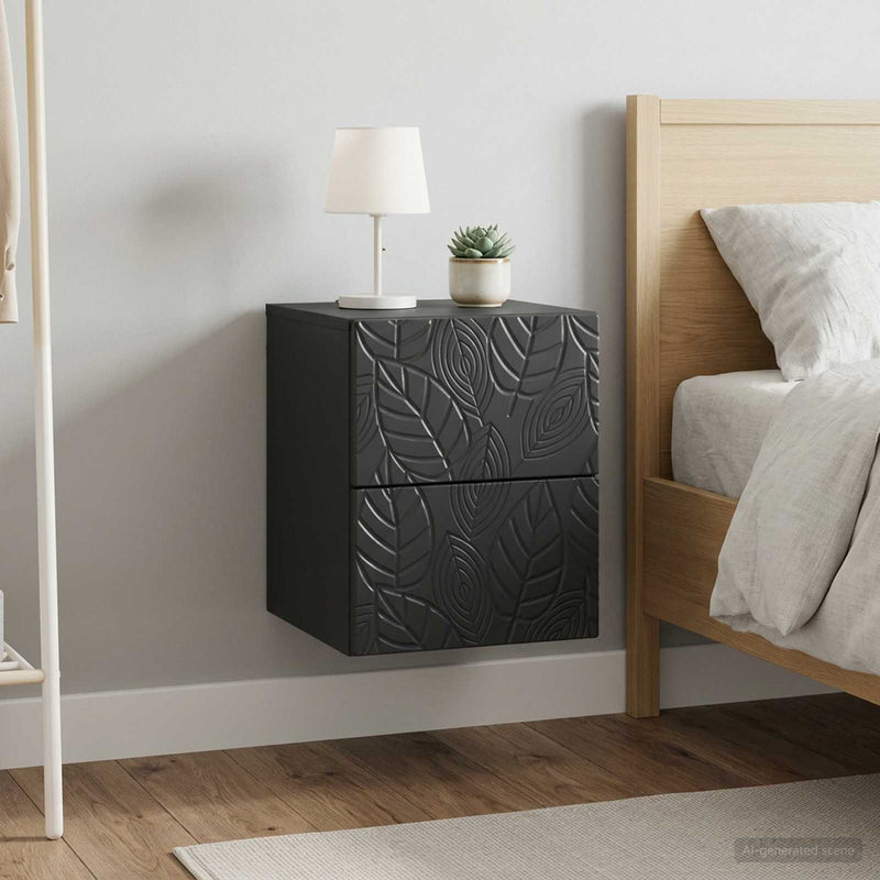 Dulap de noapte suspendat 2 buc. Negru 34,5 x 33 x 40 cm