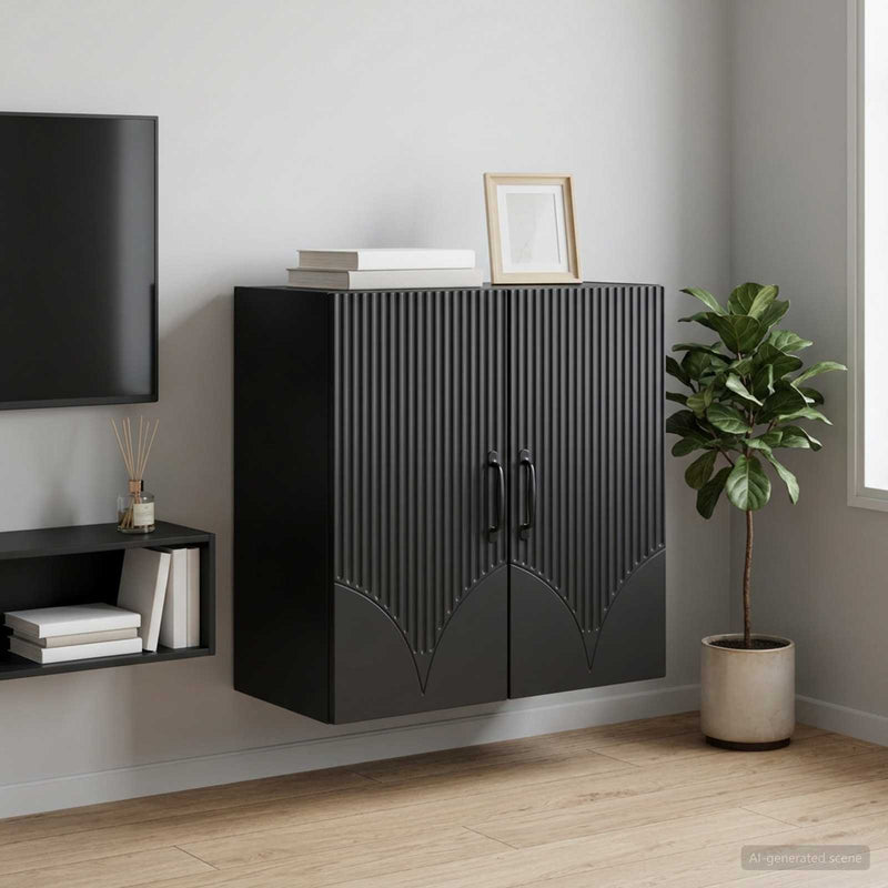 Dulap montat pe perete 59 x 31 x 60 cm Lemn prelucrat Negru