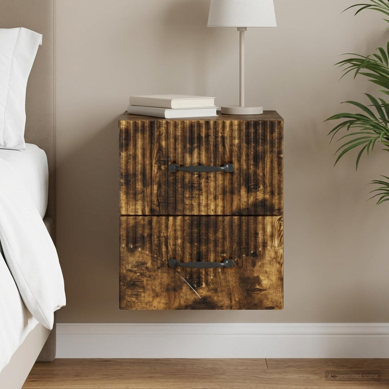 Dulap de noapte suspendat Stejar fumuriu 34,5 x 33 x 40 cm