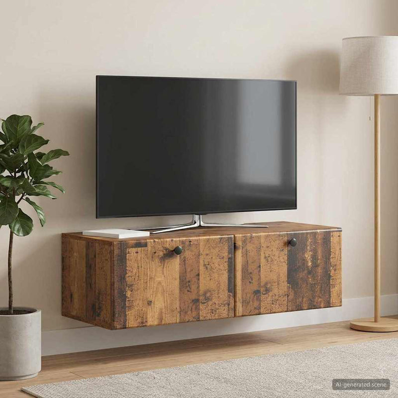 Oglindă TV montată pe perete 98 x 41 x 30 cm Lemn vechi