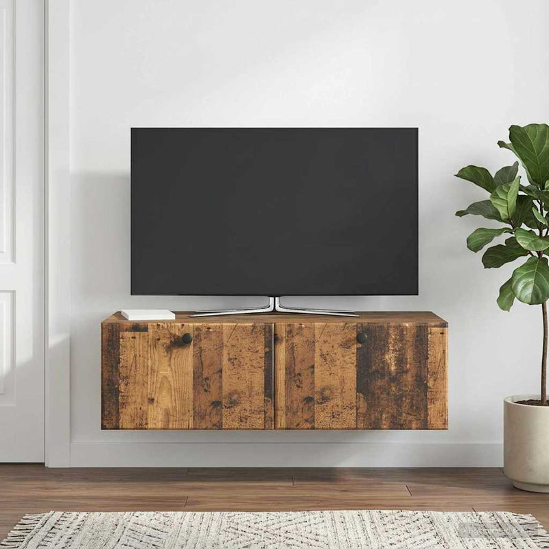Oglindă TV montată pe perete 98 x 41 x 30 cm Lemn vechi