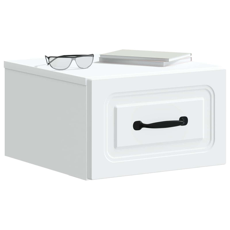 Dulap de noapte suspendat Alb 34,5 x 33 x 20 cm Lemn prelucrat