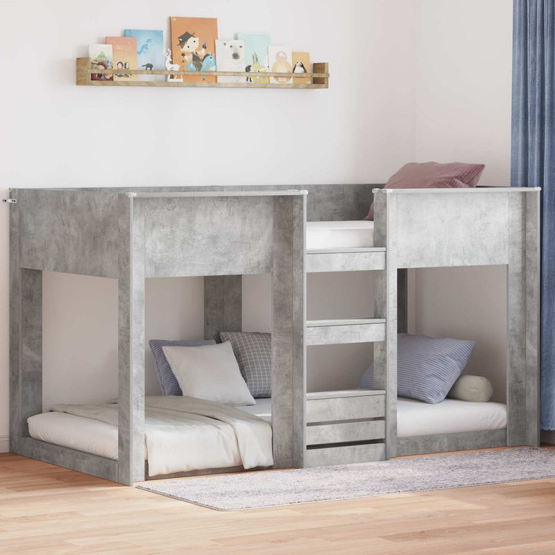 Pat Etajat pentru Copii Gri din beton 80 x 200 cm