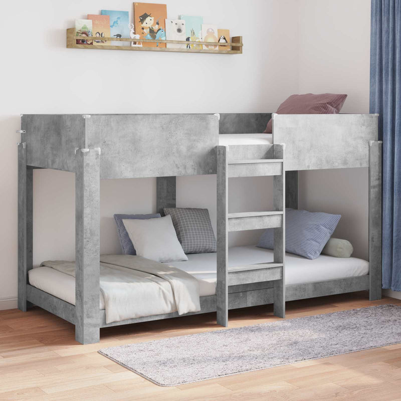Pat Etajat pentru Copii Gri din beton 90 x 190 cm