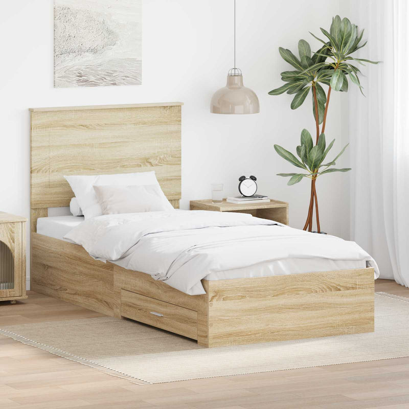 Cadru de pat Stejar Sonoma 100 x 200 cm Lemn prelucrat
