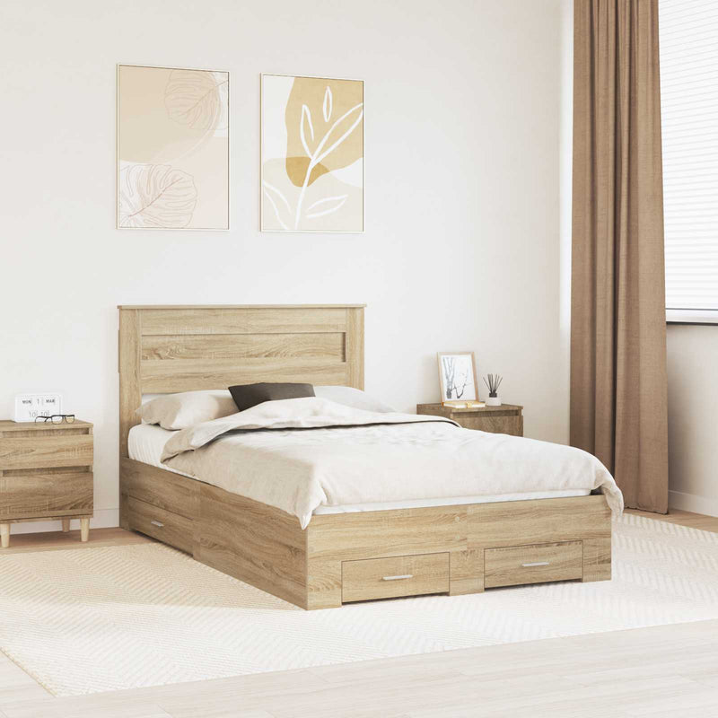 Cadru de pat Stejar Sonoma 120 x 200 cm Lemn prelucrat