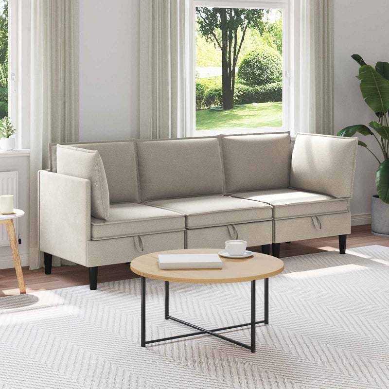 Set de mobilier pentru living 3 buc. Ovăz Țesătură