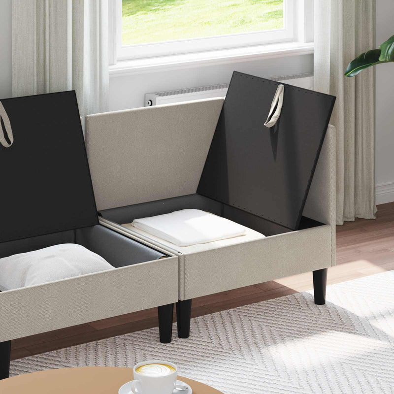 Set de mobilier pentru living 3 buc. Ovăz Țesătură