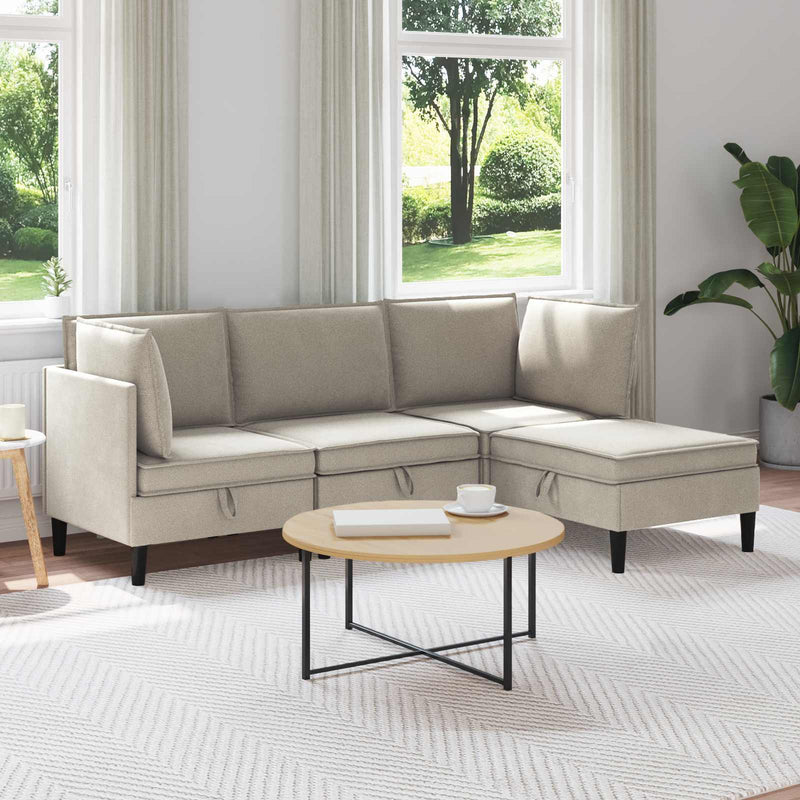 Set de mobilier pentru living 4 buc. Ovăz Țesătură