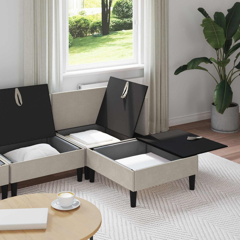 Set de mobilier pentru living 4 buc. Ovăz Țesătură