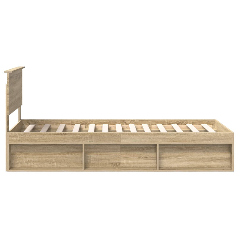Cadru de pat cu headboard Sonoma 90 x 190 cm Lemn de pin masiv