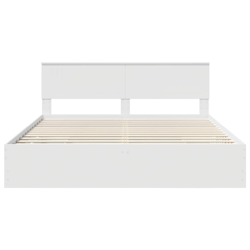 Cadru de pat cu sertar Alb 180 x 200 cm Lemn Ingineresc