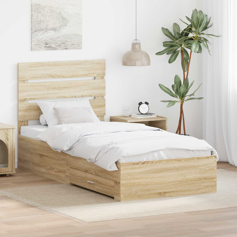 Cadru de pat Stejar Sonoma 100 x 200 cm Lemn prelucrat