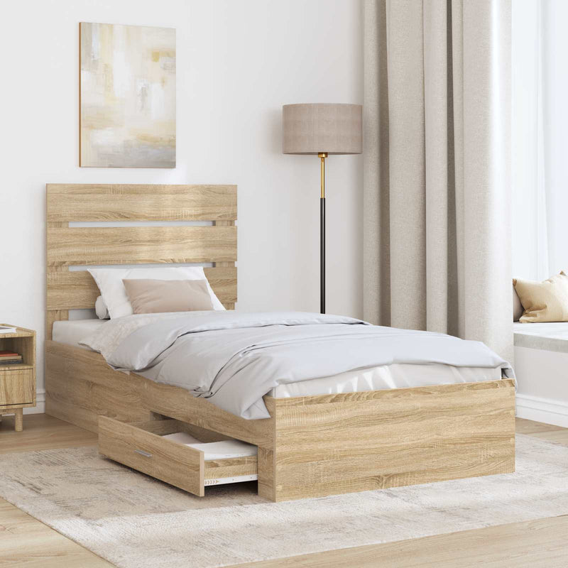 Cadru de pat Stejar Sonoma 100 x 200 cm Lemn prelucrat