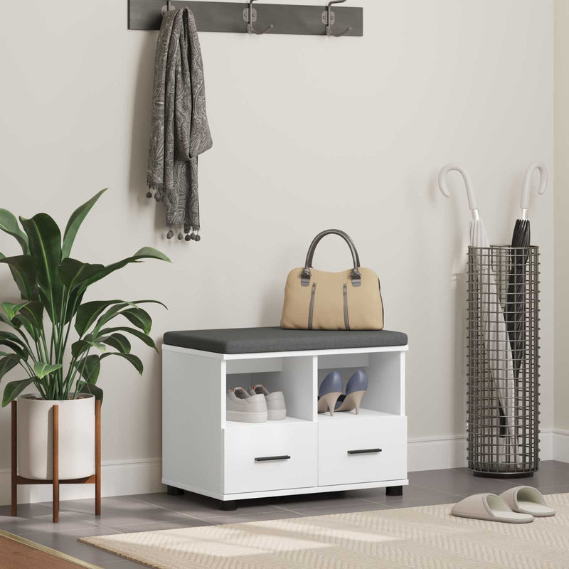 Bancă pentru hol Alb 60 x 38 x 46 cm