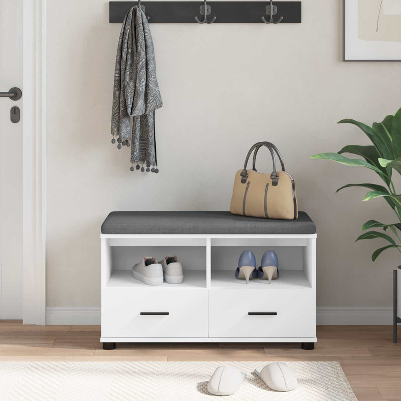 Bancă pentru hol Alb 80 x 38 x 46 cm