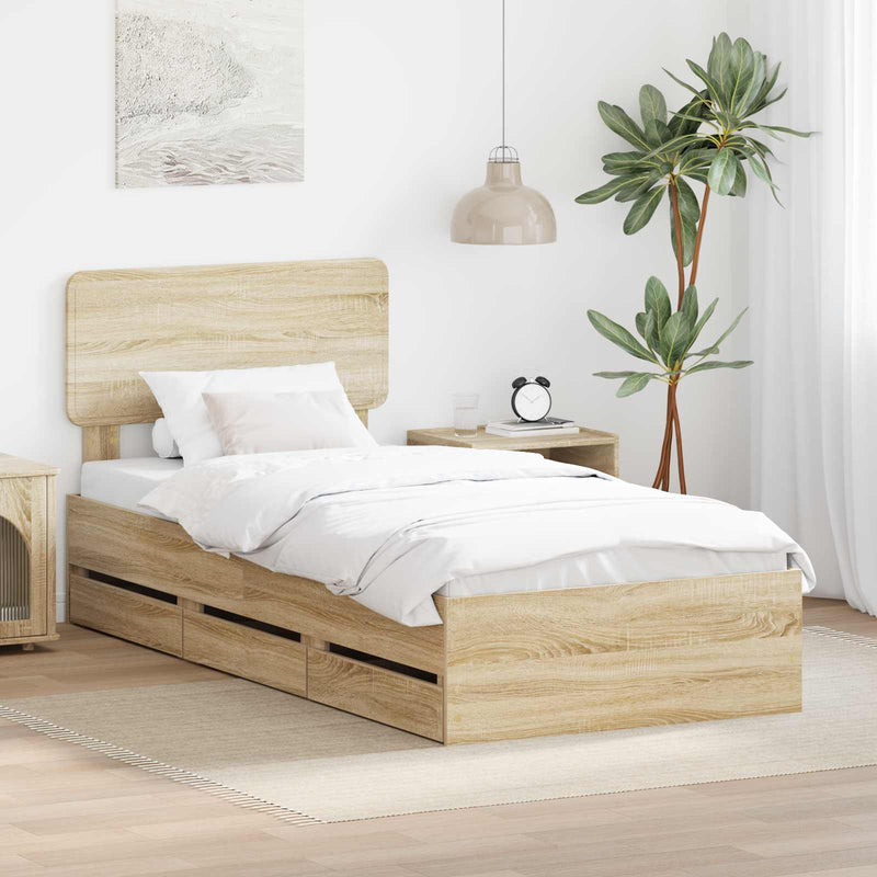 Cadru de pat Stejar Sonoma 100 x 200 cm Lemn prelucrat