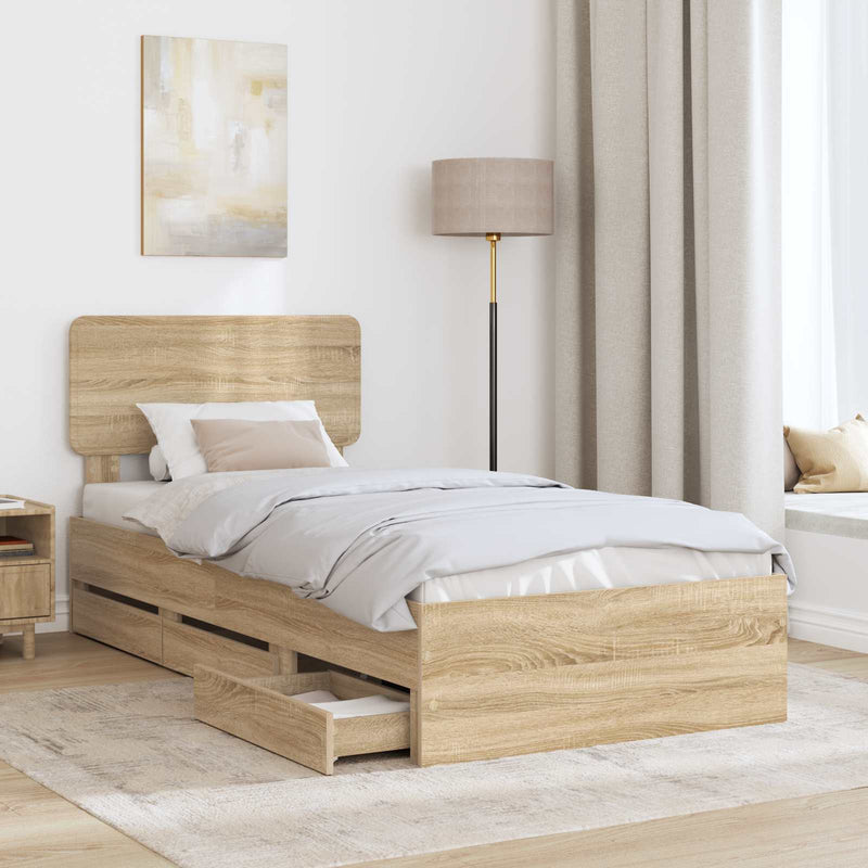 Cadru de pat Stejar Sonoma 100 x 200 cm Lemn prelucrat