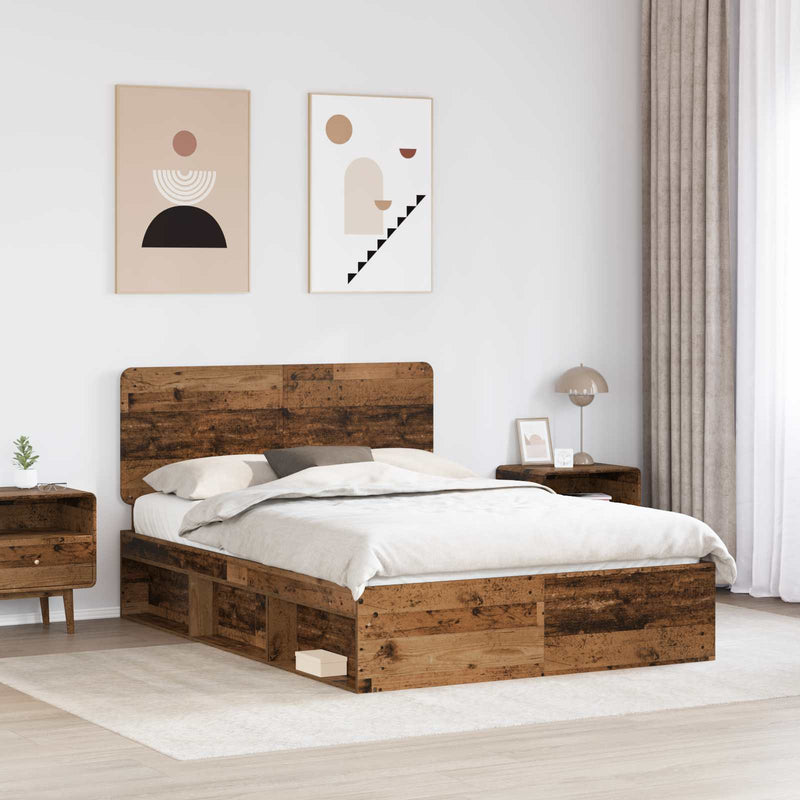 Cadru de pat Lemn vechi 150 x 200 cm Lemn de pin masiv