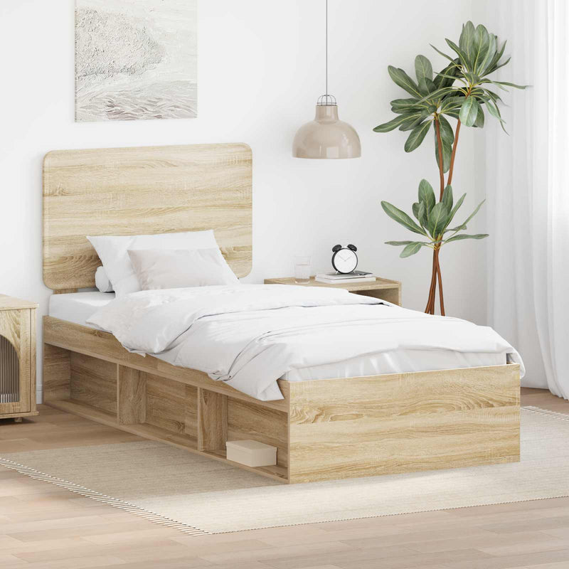 Cadru de pat Stejar Sonoma 75 x 190 cm Lemn de pin masiv