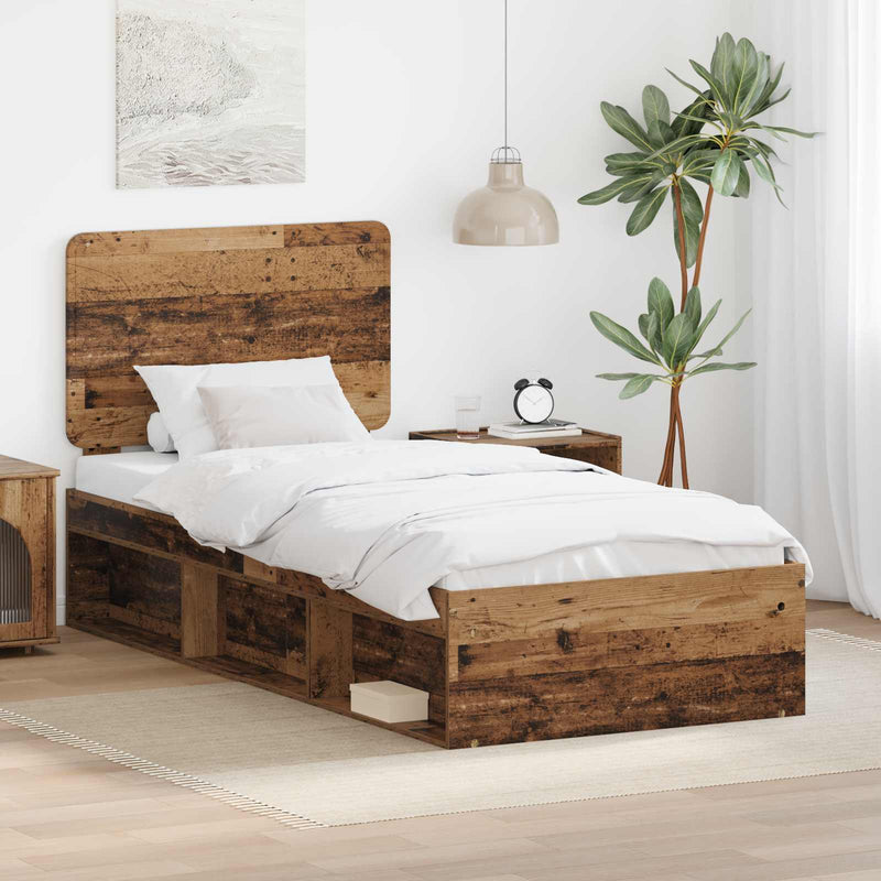 Cadru de pat Lemn vechi 75 x 190 cm Lemn de pin masiv
