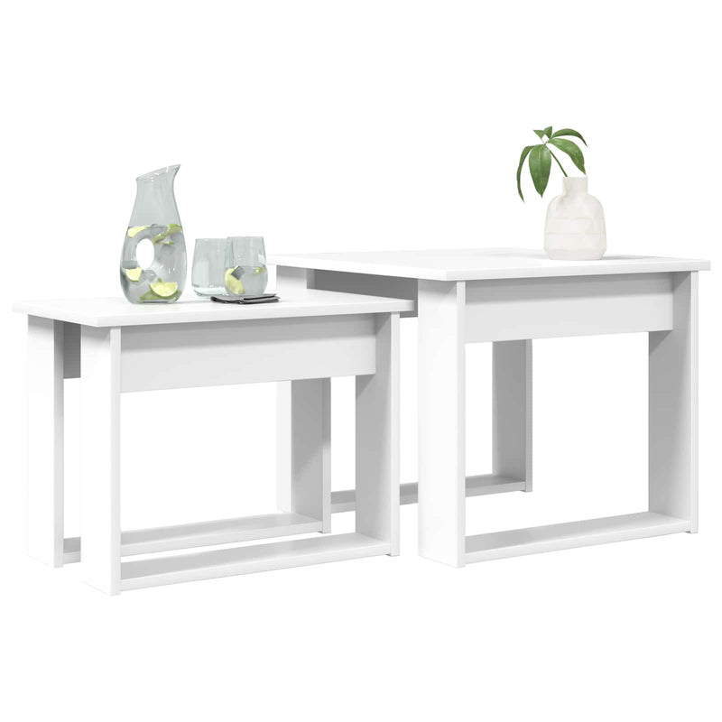 Set de măsuțe de cafea 2 buc. Alb 50 x 52 x 42 cm
