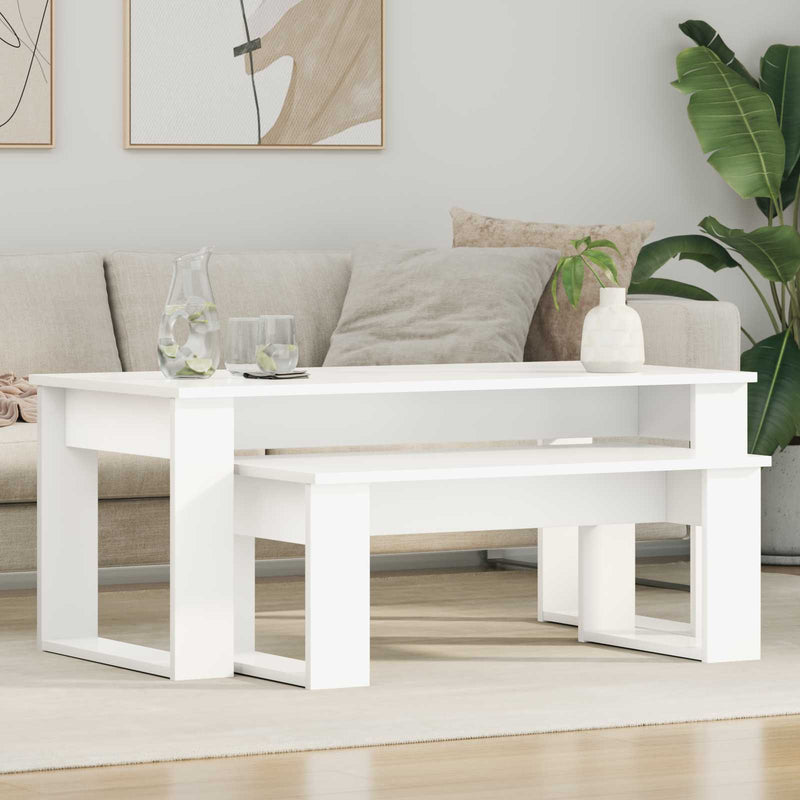 Set de măsuțe de cafea 2 buc. Alb 100 x 50 x 42 cm