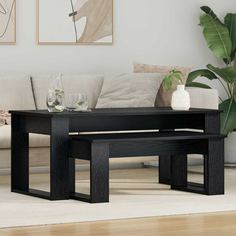 Set de măsuțe de cafea 2 buc. Stejar Negru 100 x 50 x 42 cm