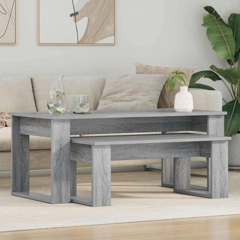 Set de măsuțe de cafea 2 buc. Gri Sonoma 100 x 50 x 42 cm