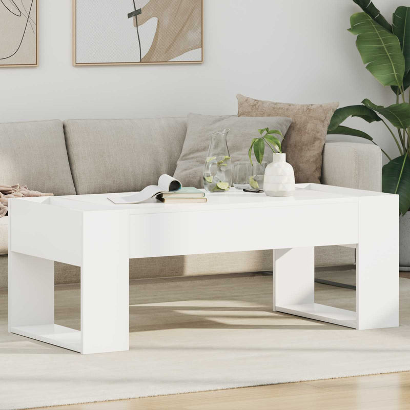 Masă de cafea Alb 110 x 50 x 41 cm Lemn prelucrat