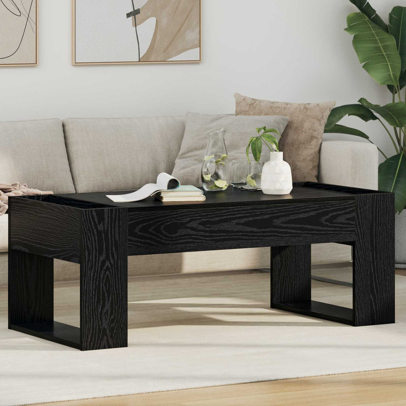 Masă de cafea Stejar Negru 110 x 50 x 41 cm Lemn prelucrat