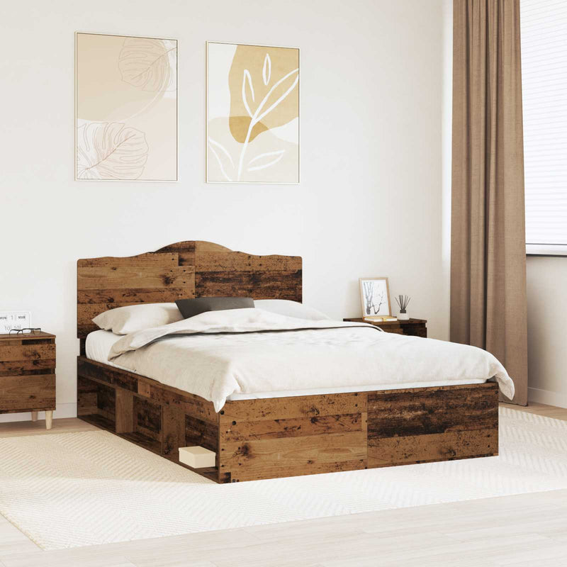 Cadru de pat Lemn vechi 150 x 200 cm Lemn de pin masiv