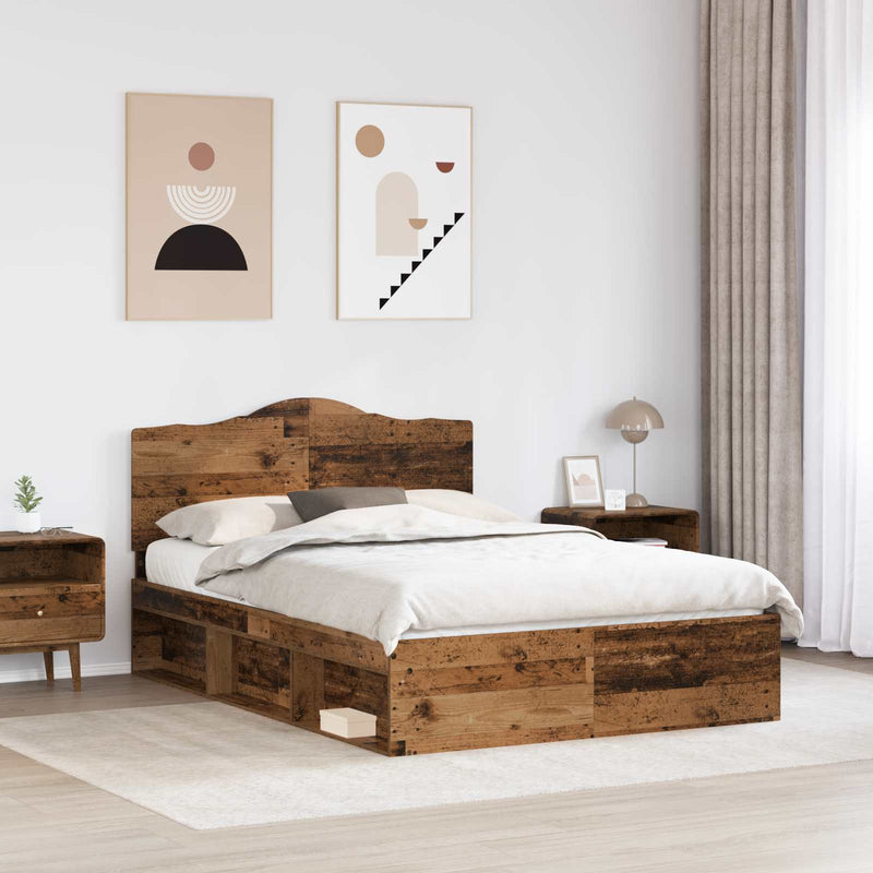 Cadru de pat Lemn vechi 150 x 200 cm Lemn de pin masiv